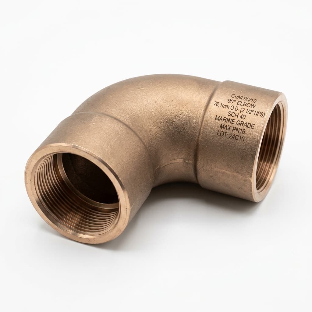 CUP-NI (Bakır Nikel) Boru 90 Derece Dirsek (O.D. 76.1mm)